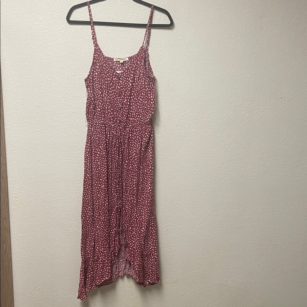 Red Patterned Sleeveless Dress